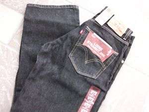 NEW LEVIS 569 LOOSE STRAIGHT BLACK JEANS MENS 28X30  