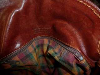   Orlandi Brown Leather Satchel Rugged Cross Body Purse Bag ITALY  