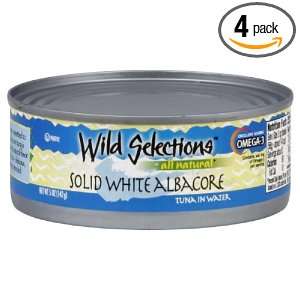 Wild Selections Sliced White Albacore in Water, 5 Ounce (Pack of 4 