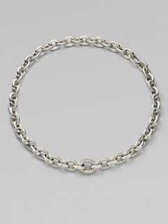 David Yurman   Diamond Accented Large Oval Sterling Silver Link 