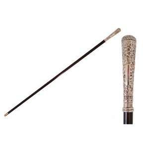Pasotti Ombrelli Walking Cane   Sterling Silver Long Bow Handle
