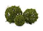 Set/3 Green Moss Topiary Sphere Wire Garden Balls