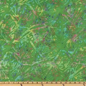  44 Wide Raja Batik Branches Bright Green Fabric By The 
