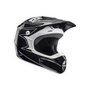  FOX 2010 V1 Off Road Motorcycle Helmet BLACK WHITE WALL 