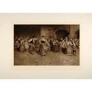  1893 Photogravure Tarantella Dance Domenico Pennacchini 
