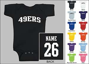 49ers Baby One Piece, Creeper, Romper Personalized Custom Name 