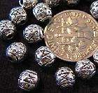 50 SILVER STAR BALL SPACER BEADS JEWELRY SUPPLY WICCAN