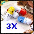 3x Smiling Face Shape Pill Ball Point Pen Cute Stationery Lady Favor 