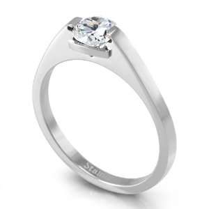   mm Cubic Zirconia CZ Half Bezel Set Engagement Ring, Size 8 Jewelry