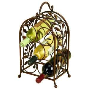   Wine Bottle Holder Rack with Olive Leaf Design