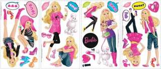 New BARBIE DOLL WALL DECALS Girls Bedroom Stickers Pink Room Decor 