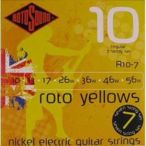   Electrics Roto Yellows 7 String, .010   .046, R10 7 