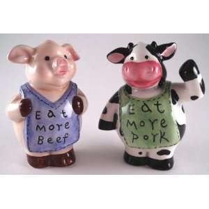  Country Cow & Pig Farm Sow Ham Salt & Pepper Shaker S/P 