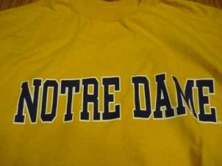 Notre Dame long sleeve 100% cotton t shirt size adult Medium  