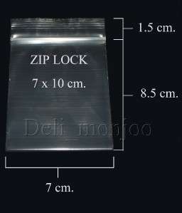 7x10 cm Clear Poly Plastic Zipper Bags Zip Lock 100 pcs  