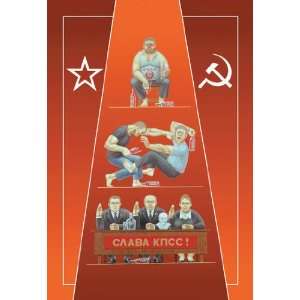  1 Russian (Drunk) 2 (Fight) 3 (Revolution) 28x42 Giclee on 