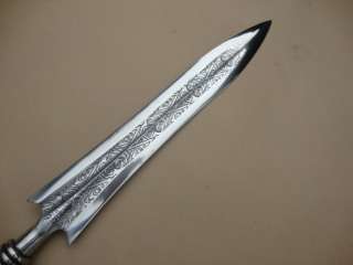 Medium carbon steel hand made carved patterns a spear Two just made 