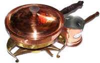 Vintage Copper Brass Fondue Chafing Dish Sauce Pot SALE  