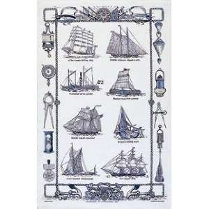 Sailing Ships Linen Tea Towel