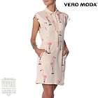 Vero Moda Beige Miami Sleeveless Short Shirt Dress With Flamingo Print