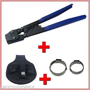 CT 23) PEX CINCH Crimping Tool + 200 (1/2&3/4) Stainless Steel Clamps 