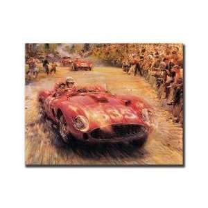   Racing Car Gallery Wrapped 35 x 47 Canvas Art Vintage Style Home
