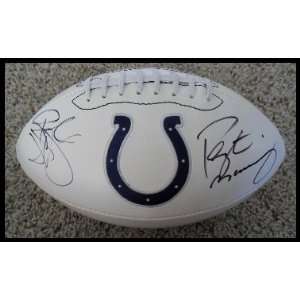 com Reggie Wayne And Peyton Manning Autographed/Hand Signed Football 