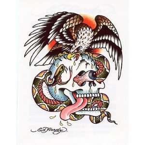  Ed Hardy Eagle w/ Bulging eye Skull Temporaray Tattoo 