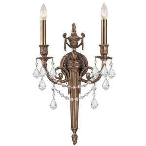 Ornate cast wall sconce with Clear Swarovski Elements Crystal SIZE W8 