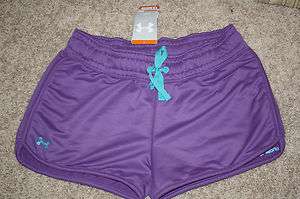 NWT Womens UNDER ARMOUR® UA Trophy 3 Shorts Loose Fit Terry Purple 