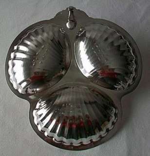 Wallace Baroque Silver plate Triple Shell Serving Tray  