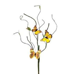   Country Bistro Yellow Butterfly Artificial Sprays 19