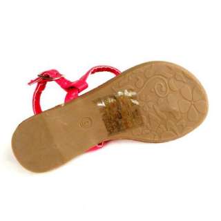   Flat Thong Sandals w/ Ruffle Flower Pink Size 9 4 / kids shoes  