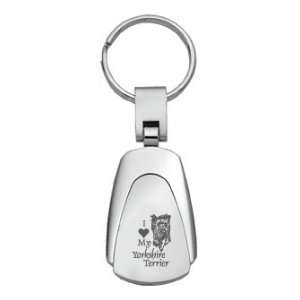  Tear Drop Keychain   I Love My Yorkshire Terrier Sports 