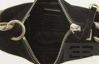 Prada Black Suede & Leather Trim Small Handbag  
