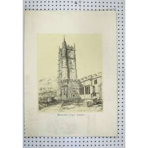   C1880 View Bacheaston Church Somerset Building Print