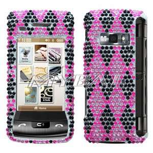 LG ENV Touch VX11000 Pink Black Rhombic Plaid Diamante Protector Cover 