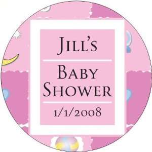 Baby Keepsake Pink Hearts, Moons, and Pacifiers Design Personalized 