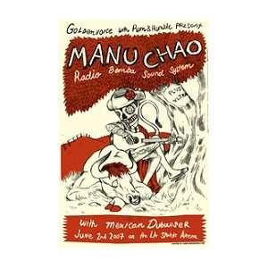 MANU CHAO   Limited Edition Concert Poster   by Ivan Minsloff  