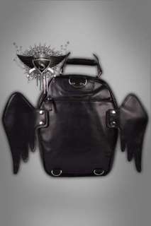 P076 bats Cross Wings faux Leather Handbag Shoulder Bag  