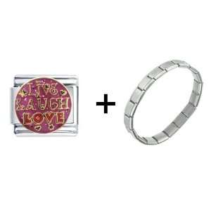  Pink Live Laugh Love Italian Charm Pugster Jewelry