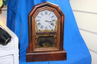 Early 1900s New Haven 8 Day Chime Mantle Shelf Clock  