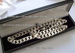 Large Heavy massive Silver Curb Chain Gents mens 22 In  