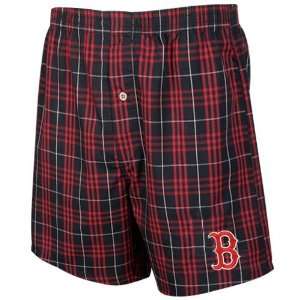  Boston Red Sox Navy Blue Plaid Event Boxer Shorts Sports 