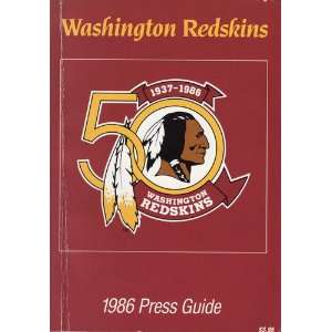  Washington Redskins 1986 Press Guide Washington Redskins 