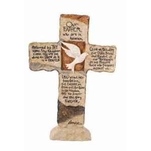  Cast Resin Pedestal Cross The Lords Prayer Our Father In Heaven 