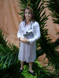 New Female Doctor Physician Lab Coat Christmas Ornament  