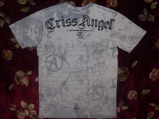   Mens White Tree Shirt Size XXXL 3XL Authentic Criss Angel Cross Skull