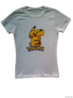 Pokemon Pikachu Looking back Women Juniors Shirt M L XL  