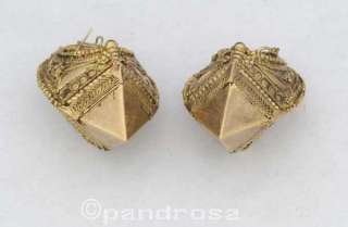 Old ethnic traditional gold earrings Kerala South India  